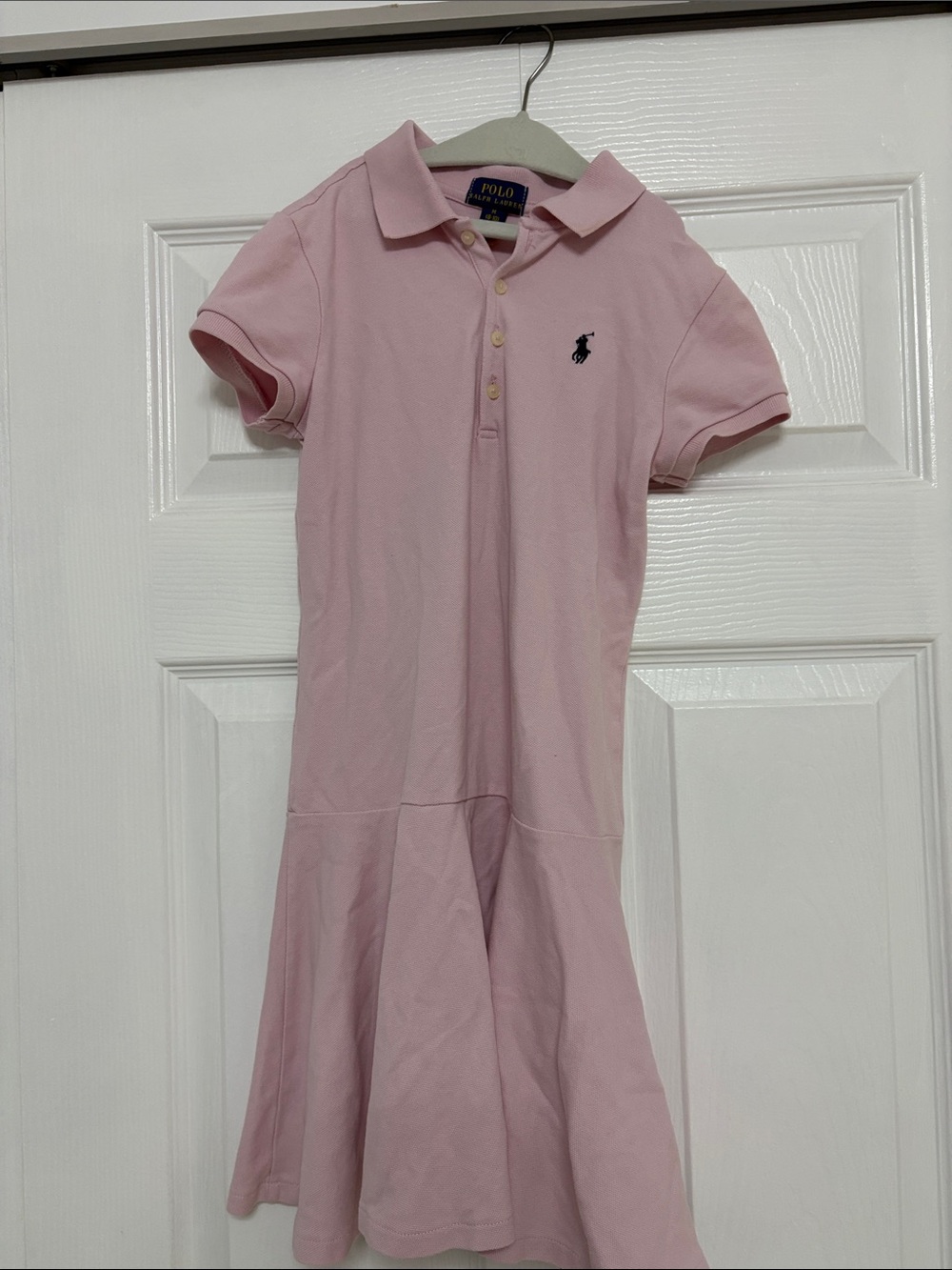 Ralph Lauren Light Pink Polo Shirt Dress with Embroidered Pony M 8-10